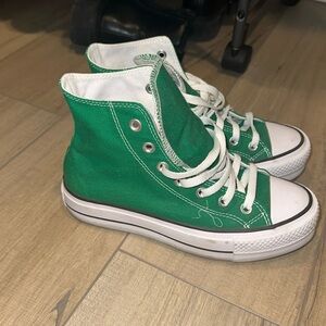 Converse Green and White High-Top Sneakers
